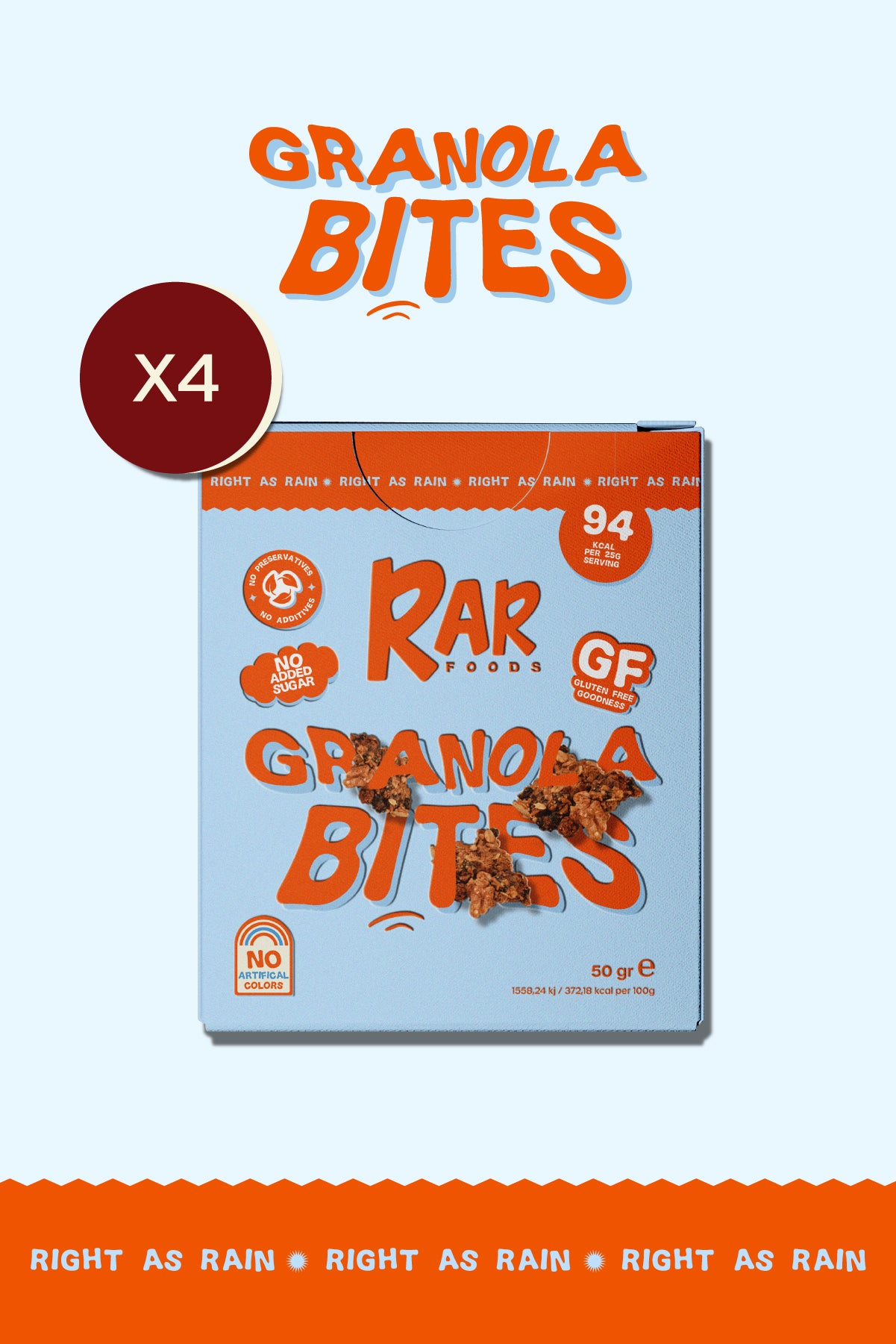 4x Granola Bites 50 gr - RARFoods